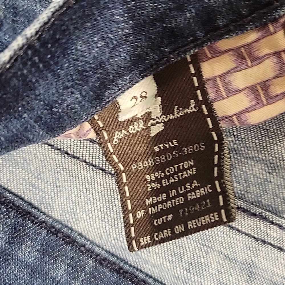 ❤ 7 FOR ALL MANKIND VUNTAGE Y2K DOJO CROP WIDE LEG CAPRI JEANS, 6 (28) - Picture 4 of 5